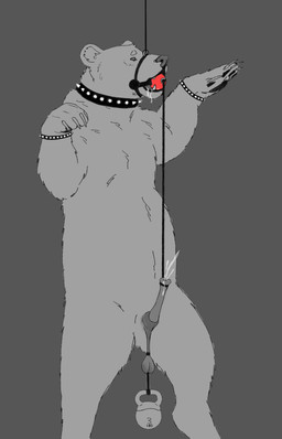 animal_genitalia animal_penis ball_gag ball_stretcher balls bodily_fluids bracelet cock_and_ball_torture collar drooling ejaculation feral forced forced_orgasm gag genital_torture genitals halter harness_ball_gag harness_gag jewelry male on_hind_legs orgasm penis questionable_consent realistic_feral restraints saliva saliva_string solo spiked_bracelet spiked_collar spikes standing submissive submissive_male ursine_penis squidtickle bear mammal ursine absurd_res hi_res