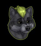 anthro male neon solo ztwart zhekathewolf mammal procyonid raccoon alpha_channel hi_res portrait shaded