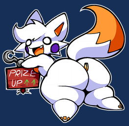 anthro big_butt bottom_heavy breasts butt coin dipstick_tail empty_eyes female female_anthro fur head_tuft hook hook_hand huge_butt looking_at_viewer looking_back looking_back_at_viewer lying markings on_front open_mouth orange_body orange_fur rosy_cheeks sign simple_background small_breasts snaggle_tooth solo tail tail_markings text thick_thighs transparent_background tuft white_body white_eyes white_fur wide_hips nanodude78 five_nights_at_freddy's five_nights_at_freddy's_world five_nights_at_frickbear's five_nights_at_frickbear's_(series) five_nights_at_frickbear's_3 scottgames lolbit_(fnaf) lolbit_(frickbear's) canid canine fox mammal 2026 alpha_channel digital_drawing_(artwork) digital_media_(artwork) english_text nonbinary_(lore)