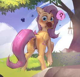 anatomically_correct anatomically_correct_genitalia anatomically_correct_vulva animal_genitalia animal_vulva anus blue_eyes bodily_fluids bread cloud cutie_mark day dock_(anatomy) equine_anus equine_genitalia equine_vulva feathered_wings feathers female feral folded_wings food fur genital_fluids genitals grass hair long_hair long_tail mouth_hold pink_hair pink_tail plant puffy_anus rock solo tail tail_anus tree vaginal_fluids vaginal_fluids_on_leg vaginal_fluids_on_tail vulva wings yellow_body yellow_feathers yellow_fur haku_nichiya friendship_is_magic hasbro my_little_pony mythology fluttershy_(mlp) arthropod butterfly equid equine insect lepidopteran mammal mythological_creature mythological_equine pegasus 2023 digital_media_(artwork)
