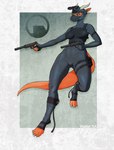 anthro breasts claws female glock_17 gun handgun logo orange_body pistol ranged_weapon solo tail weapon visitor_112 black_mesa half-life valve kobold scalie absurd_res hi_res