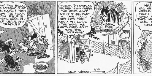 anthro beard clothed clothing dialogue eyewear facial_hair female feral footwear glasses group hat headgear headwear male mature_male open_mouth overalls plant shoes text whiskers floyd_gottfredson hardie_gramatky disney public_domain marcus_mouse avian bird canid canine chicken galliform mammal mouse murid murine phasianid rodent 1930 20th_century absurd_res ancient_art black_and_white dated english_text hi_res long_image monochrome signature wide_image
