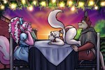 anthro ass_up blush date female fur group invisible male male/female princess_(tekandprieda) royalty stealth tail thick_thighs trio tekandprieda_(artist) the_rune_tapper lita_(tekandprieda) tek_(tekandprieda) felid feline mammal mephitid murid murine rat rodent skunk 3:2 digital_media_(artwork) hi_res