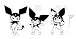 anthro female looking_at_viewer solo spade_tail tail sylverow0 onegai_my_melody sanrio kuromi demon lagomorph leporid mammal rabbit absurd_res digital_drawing_(artwork) digital_media_(artwork) hi_res monochrome sketch