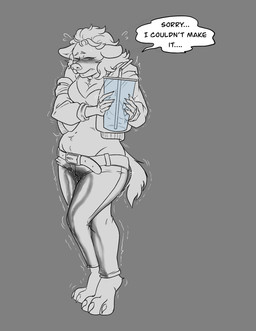 anthro bladder bodily_fluids female full_bladder genital_fluids organs solo urine watersports wetting wetting_pants bibarel_rei spotte_(anubix) hyena mammal absurd_res hi_res