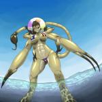 abs ball beach beach_ball big_breasts bikini breasts butt claws clothing female hair inflatable looking_at_viewer multi_arm multi_eye multi_limb muscular muscular_female muscular_humanoid outside ponytail seaside smile solo stinger swimwear two-piece_swimsuit water medicinal_succ gypsum_(character) arachnid arthropod humanoid insect scorpion 1:1 2019 digital_media_(artwork) hi_res