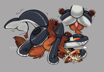 >_< anthro anthro_on_feral anthro_penetrated anvil_position barely_visible_breasts bestiality black_body black_latex black_skin blonde_hair bodily_fluids breasts breath brown_nose brown_tail_tip countershading dipstick_tail dominant_inflatable dominant_pool_toy duo earless eyes_closed female female_penetrated feral feral_penetrating feral_penetrating_anthro fin from_front_position fur genital_fluids genitals gloves_(marking) grey_background grin hair inflatable latex leg_markings legs_up lying male male/female male_penetrating male_penetrating_female markings nude nude_anthro nude_female on_back orange_body orange_fur orange_tail penetration penile penile_penetration penis penis_in_vagina pink_penis red_eyes sex simple_background smile socks_(marking) tail tail_markings tan_body tan_breasts tan_countershading tan_fur tan_hair text vaginal vaginal_penetration white_body white_countershading white_latex white_skin white_tail yellow_sclera birdpaw_(artist) animate_inanimate aquatic cetacean dolphin living_inflatable living_pool_toy mammal oceanic_dolphin orca toothed_whale 2025 artist_name dated digital_drawing_(artwork) digital_media_(artwork) full-length_portrait hi_res portrait