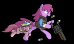 clothing drunk duo explosives eye_patch eyewear female feral grenade grenade_launcher gun holding_object holding_weapon horn one_eye_closed ranged_weapon running side_view simple_background size_difference substance_intoxication tail topwear transparent_background vest weapon theparagon friendship_is_magic hasbro my_little_pony mythology team_fortress_2 valve berry_pinch_(mlp) berry_punch_(mlp) demoman_(team_fortress_2) earth_pony equid equine horse mammal mythological_creature mythological_equine pony unicorn alpha_channel crossover hi_res