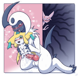 3_claws 3_fingers 3_toes ambiguous_gender angry anthro anthro_on_feral balls behind_wall bestiality blonde_hair blush bodily_fluids claws cross-popping_vein cum cum_in_vagina cum_inside cum_on_ground duo feet female feral fingers forked_tail from_front_position front_view fur genital_fluids genitals green_eyes grey_background hair happy heart_symbol huge_penetration impact_lines jealous kneeling kneeling_sex knot knotted_penis larger_male looking_pleasured male male/female neck_tuft orgasm penetration penile penile_penetration penis pink_background purple_body purple_fur radiant_waves raised_tail red_eyes reverse_stand_and_carry_position ridiculous_fit sex shallow_penetration simple_background size_difference smaller_female smaller_penetrated standing standing_sex tail three-quarter_view toes tuft unusual_anatomy unusual_tail vaginal vaginal_penetration white_body white_eyes white_fur wish_tag vavacung nintendo pokemon absol eeveelution espeon generation_2_pokemon generation_3_pokemon jirachi legendary_pokemon pokemon_(species) 2020 archived_source hi_res