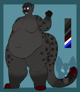 anthro belly big_belly big_moobs biped black_hair black_spots blue_eyes color_swatch curly_hair dipstick_tail fur gloves_(marking) grey_body grey_fur hair leg_markings leopard_spots male male_anthro markings melanistic moobs navel obese obese_anthro obese_male overweight overweight_anthro overweight_male short_hair socks_(marking) solo spots spotted_body spotted_fur spotted_markings spotted_tail tail tail_markings thick_thighs strawberrymilkdog felid jaguar mammal pantherine 2023 hi_res model_sheet