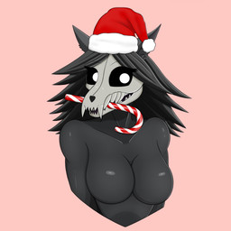 anthro biped black_body black_fur black_hair bone breasts fangs female fur group hair holidays lollipop_in_mouth new_year's_hats nude nude_anthro nude_female scp-1471 simple_background skull skull_head solo tail teeth trio white_eyes white_face judy_anon christmas scp_foundation mal0 scp-1471-a mal0_(species) malo mammal monster skulldog_(species) 1:1 2025 absurd_res digital_drawing_(artwork) digital_media_(artwork) hi_res