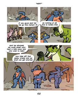 anthro blue_body breasts brown_body brown_fur brown_horn clothing dialogue dress female feral fur genitals green_body green_fur group horn hypnosis male male/female membrane_(anatomy) membranous_wings mind_control page_number panties tail text underwear undressing vulva wings dozendav mythology fumble_(blunder) dragon mythological_creature mythological_scalie scalie unknown_species comic english_text hi_res