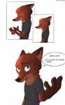 2016 absurd_res anthro canid canine clothed clothing comic dialogue disney ellipsis english_text female fox green_eyes handkerchief hi_res holding_object kerchief male mammal nick_wilde red_fox solo speech_bubble sprinkah text true_fox url zootopia