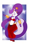 anthro belly_dancer belly_dancer_outfit big_breasts breasts clothed clothing ear_piercing ear_ring eyes_closed female fur hair midriff navel piercing purple_body purple_fur purple_hair ring_piercing solo razorfox shantae_(series) tiny_toon_adventures warner_brothers wayforward fifi_la_fume shantae mammal mephitid skunk 2021 signature