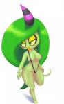 areola bikini breasts clothing female genitals green_hair hair horn not_furry one-piece_swimsuit pussy sling_bikini solo swimwear two-piece_swimsuit punkinillus sega sonic_the_hedgehog_(series) the_deadly_six zeena horned_humanoid humanoid zeti 5:8 hi_res