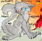 ambiguous_gender black_claws black_text blue_eyes claws digitigrade eyebrows feral feral_with_hair fire fur grey_body grey_fur grey_hair grey_inner_ear hair hair_over_eye notched_ear paws ribs sitting skinny smile solo tail text dethtwink warriors_(book_series) ashfur_(thunderclan) domestic_cat felid feline felis mammal 2024 aliasing cel_shading digital_drawing_(artwork) digital_media_(artwork) english_text full-length_portrait handwritten_text low_res portrait shaded