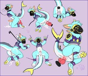 4_ears 4_toes >w< after_sex all_fours anal anal_penetration animal_genitalia anthro anus arms_tied balls bdsm blue_body blue_border blue_fur blue_hair blush blush_lines bodily_fluids bondage border bound breath butt collar cuff_(restraint) cum cum_drip cum_in_ass cum_inside cum_on_balls cum_on_butt cum_on_ground cum_on_leg cum_on_penis cum_pool cum_while_penetrated digitigrade dildo dildo_in_ass dildo_insertion dildo_sitting dipstick_ears dipstick_limbs dripping ear_markings ears_back ears_down ejaculation eyes_closed feet femboy forced forced_anal fur genital_fluids genitals hair hands_behind_back hands_tied hands_tied_behind_back hindpaw kneeling knot knotted_dildo knotted_penis leaking_cum leash leash_pull leashed_collar legs_tied looking_at_viewer looking_back lying machine male multi_ear multicolored_body multicolored_ears multicolored_fur multiple_poses nude object_in_ass on_back on_front on_side pawpads paws penetration penis penis_tip pink_inner_ear pivoted_ears pose presenting presenting_anus presenting_hindquarters protogen_visor questionable_consent rear_view restrained restraints screen screen_face semi-anthro sex_toy sex_toy_in_ass sex_toy_insertion sheath side_view simple_background solo spread_legs spreading tail tail_anus tail_bondage tail_tied three-quarter_view toes tuft white_body white_fur yellow_pawpads tro_sus festive_winter fish hybrid marine protogen shark absurd_res aliasing digital_drawing_(artwork) digital_media_(artwork) hi_res multiple_images multiple_scenes pixel_(artwork) sketch sketch_page