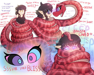 chrysalis coiling dialogue fantasy female humanoid_pointy_ears hypnosis hypnotherapy hypnotic_eyes love mind_control pointy_ears praise text fluffyxai eidolon elf 5:4 absurd_res english_text hi_res