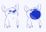 :o claws gaping_mouth head_tuft notched_ear open_mouth simple_background solo tuft white_background bearlyfeline disney lilo_and_stitch stitch_(lilo_and_stitch) alien experiment_(lilo_and_stitch) 2021 blue_and_white digital_drawing_(artwork) digital_media_(artwork) hi_res monochrome sketch