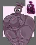 anthro big_breasts big_butt breasts butt cartoon_eyes eyelashes featureless_breasts featureless_crotch female grey_body hand_on_breast handpaw huge_breasts huge_thighs hyper hyper_thighs looking_down mouthless paws plastic plastic_bag red_hairband simple_background slightly_chubby slightly_chubby_female solo thick_thighs trash_bag wide_hips johan_memoris animate_inanimate