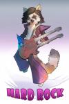 2:3 anthro clothed clothing english_text fur guitar hair hi_res holding_musical_instrument holding_object kardie lemur looking_at_viewer male mammal musical_instrument playing_guitar playing_music plucked_string_instrument primate ring-tailed_lemur smile solo standing strepsirrhine string_instrument text