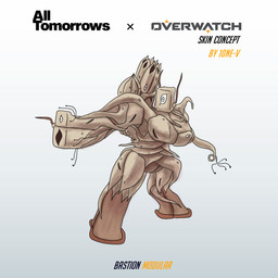 alternate_form alternate_universe asymmetrical body_horror deformed fleshy grotesque multi_eye muscular mutated organic science_fiction simple_background text vein white_background 10ne-v all_tomorrows blizzard_entertainment overwatch bastion_(overwatch) fan_character alien humanoid modular_people posthuman 1:1 absurd_res concept_art crossover digital_media_(artwork) english_text hi_res