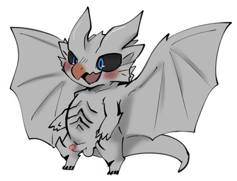 balls black_sclera blush chibi claws erection fangs feral genitals grey_body grey_scales horn humanoid_genitalia humanoid_penis ineffective_censorship male membrane_(anatomy) membranous_wings penis scales simple_background smile solo standing tail teeth white_background wings doneru capcom monster_hunter elder_dragon kushala_daora censored hi_res mosaic_censorship