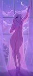 alois_(somerse) anthro bovid caprine clothing curtains_open dress_only femboy genitals goat hackainax hi_res male mammal penis solo translucent translucent_clothing window