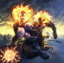 abdominal_bulge animal_genitalia anthro areola armor ball_tuft balls being_watched big_areola big_balls big_breasts big_penis bite biting_lip black_body black_fur bodily_fluids breast_grab breasts clothing clothing_bulge cloud cum cum_in_vagina cum_inflation cum_inside cum_on_balls cum_on_penis cum_on_self curled_tail duo ears_up eyes_on_neck female foreskin fur genital_fluids genitals glowing glowing_eyes hair hair_over_eyes halberd hand_on_breast hand_on_ground hooves horn huge_balls huge_breasts huge_penis impregnation impregnation_view inflation katana leg_glider_position leg_grab looking_at_another male male/female melee_weapon multi_eye multicolored_body multicolored_fur muscular muscular_male neck_tuft nipples paws penetration penis polearm pubes raised_leg sex sheath shield sword tail tongue tongue_out tuft vaginal vaginal_penetration vulva weapon shybird elden_ring_nightreign fromsoftware guardian_(nightreign) libra_creature_of_night sam_hansen wylder_(nightreign) avian bovid canid canine canis caprine chow_chow demon domestic_dog goat livestock_guardian_dog mammal molosser pastoral_dog spitz absurd_res hi_res