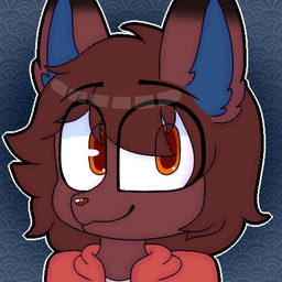 ambiguous_gender anthro blue_inner_ear chibi clothing femboy fur hair hoodie long_hair messy_hair multicolored_ears red_body red_fur smile solo topwear two_tone_ears unknown_artist foxxarie canid canine fox humanoid mammal 1:1 bust_portrait icon portrait
