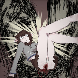 anthro anus balls blood blood_from_ass blood_in_ass bodily_fluids broken_heart broken_heart_eyes brown_body brown_fur butt clothed clothing cum dying dying_eyes fur genital_fluids genitals gore hair half_naked heart_pupils heart_symbol hooves male messy_background pale_body pale_fur ruined_anus scared shirt solo symbol topwear white_body white_fur young yoshreveluv yoshua_(yoshreveluv) bovid caprine mammal sheep 1:1 digital_media_(artwork) hatching_(art) hi_res shaded