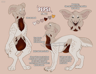 ambiguous_anthro ambiguous_feral ambiguous_gender anthro brown_body brown_fur eyes_closed feral front_view fur head_tuft looking_at_viewer mouth_closed narrowed_eyes nude open_mouth orange_eyes red_body red_tongue side_view solo standing tongue tuft white_body white_fur roobin hi_res female_(lore)