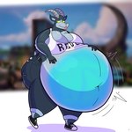 anthro belly belt big_belly big_breasts big_butt bottomwear breasts butt clothing crop_top denim denim_bottomwear denim_clothing female footwear fur grey_body grey_fur hand_on_belly hand_on_own_belly horizontal_pupils horn huge_belly huge_breasts huge_butt hyper hyper_belly inflation jeans liquid_inflation motion_lines motion_outline navel obese overweight overweight_anthro overweight_female pants pupils screencap screencap_background shirt shoes slurp_juice solo text text_on_clothing text_on_topwear tongue tongue_out topwear torn_bottomwear torn_clothing torn_jeans torn_pants weight_gain yellow_eyes doormahoganny coffee_stain_studios epic_games fortnite goat_simulator pilgor_(goat_simulator) bovid caprine goat mammal 1:1 2023 artist_name dated english_text hi_res signature