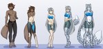 anthro brown_body brown_fur brown_hair clothing duo female fur gender_transformation hair male mid_transformation mtf_transformation shirtless_anthro shirtless_male smile species_transformation standing transformation white_hair yellow_sclera narikusha twokinds raine_silverlock zen_(twokinds) canid canine canis felid human humanoid hybrid mammal pantherine snow_leopard wolf