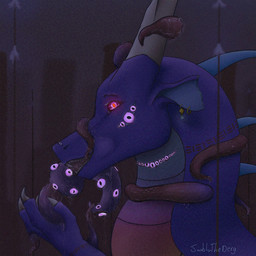 bodily_fluids claws ear_piercing ear_ring eyes_on_body eyes_on_tongue female feral glowing glowing_eyes horn long_tongue multi_eye oral oral_penetration penetration piercing ring_piercing saliva solo spine sucking tentacle_eye tentacle_in_mouth tentacle_penetration tentacles tongue unusual_anatomy unusual_eye_placement janbluthederg mythology janblu dragon eldritch_being mythological_creature mythological_scalie scalie 1:1 hi_res