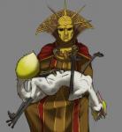 amputee balthasar_gelt clothing disability duo female gloves handwear hi_res human looking_pleasured lying mammal mask oniontrain out-of-placers petting robe scar tail tail_tuft tuft veela warhammer_(franchise) warhammer_fantasy yellow_tail_tuft yinglet