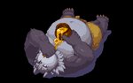 anthro belly bottomwear clothing eating food honey_(food) kemono lying male overweight overweight_anthro overweight_male shorts simple_background solo transparent_background nanadragon4 lifewonders tokyo_afterschool_summoners tsathoggua_(tas) 16:10 2020 alpha_channel widescreen