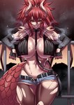 big_breasts bodily_fluids bottomwear breasts clothing denim denim_bottomwear denim_clothing female hair horn huge_breasts jeans legwear light_body light_skin pants red_hair red_tail stockings sweat tail torn_clothing torn_legwear torn_stockings yellow_eyes stevechopz mythology vtuber zentreya animal_humanoid dragon dragon_humanoid horned_humanoid humanoid mythological_creature mythological_scalie scalie absurd_res hi_res