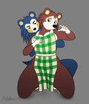 anthro apron apron_only big_breasts breasts clothed clothing duo female female/female freckles fur hand_under_clothing mostly_nude partially_clothed simple_background thick_thighs bilabee animal_crossing nintendo mabel_able sable_able eulipotyphlan hedgehog mammal absurd_res digital_media_(artwork) hi_res sibling_(lore) sister_(lore) sisters_(lore)