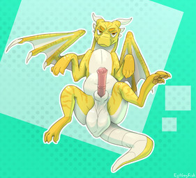 animal_genitalia balls belly big_balls equine_genitalia erection feral genitals horn lying male on_back pawpads paws penis seductive sheath solo wings evilgayfish mythology dragon mythological_creature mythological_scalie scalie hi_res