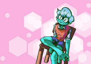 anthro clothed clothing male sitting solo drsmek amphibian frog absurd_res hi_res model_sheet sketch