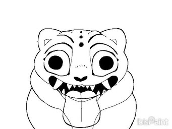 big_penis condom condom_in_mouth condom_wrapper cross-eyed duo feral first_person_view fur genitals male male/male mouth_hold object_in_mouth penis penis_on_tongue sexual_barrier_device sharp_teeth simple_background teeth tongue tongue_out white_background snackaftermidnight kpop_demon_hunters derpy_(kpop_demon_hunters) demon felid feline human mammal pantherine tiger 2025 2d_animation 4:3 animated digital_media_(artwork) monochrome no_sound short_playtime video