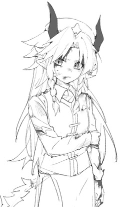 asian_clothing biped blood bodily_fluids chinese_clothing clothing east_asian_clothing female hair long_hair looking_at_viewer solo white_hair zibao999 hong_meiling demon elf humanoid 2022 hi_res monochrome sketch