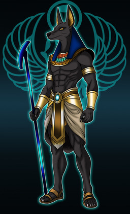 abs accessory anthro athletic athletic_anthro athletic_male claws clothing egyptian egyptian_clothing footwear male muscular muscular_anthro muscular_male sandals shendyt shoes solo staff usekh gordonthemonkey egyptian_mythology middle_eastern_mythology mythology anubis anubian_jackal canid canine canis deity jackal mammal absurd_res hi_res