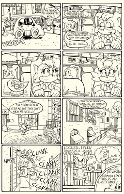 anthro car female flying group male music musical_symbol outside summer symbol text thinking thought_bubble vehicle lecerf sega sonic_the_hedgehog_(comics) sonic_the_hedgehog_(series) cream_the_rabbit miles_prower vanilla_the_rabbit canid canine fox lagomorph leporid mammal rabbit 2025 absurd_res comic english_text hi_res