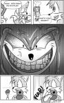 anthro duo male what jumpjump sega sonic_the_hedgehog_(series) knuckles_the_echidna miles_prower canid canine echidna fox mammal monotreme 5:8 comic greyscale hi_res monochrome