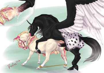 anal anal_penetration animal_genitalia animal_penis anus ball_gag ball_splitter balls bdsm bite black_body black_horn black_mane black_pawpads black_penis blonde_mane blue_eyes bodily_fluids bondage bound cum cum_in_ass cum_inside cum_on_balls cum_on_perineum duo equine_genitalia equine_penis erection feral feral_on_feral feral_penetrated feral_penetrating feral_penetrating_feral gag gagged genital_fluids genitals halter harness harness_gag horn male male/male male_penetrated male_penetrating male_penetrating_male mane muzzle_(object) neck_bite pawpads penetration penile penile_penetration penis penis_bondage penis_in_ass perineum pink_mane pink_penis quadruped sex side_view simple_background tan_body testicle_cuff white_body wings rufciu mythology alterion_(alter) ashley_(rufciu) equid equine horse mammal mythological_creature mythological_equine pegasus 2024 dated hi_res signature