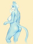 anthro big_breasts breasts butt eye_bags female fur looking_at_viewer mature_female ptosis solo tail pinwired felid feline mammal monochrome