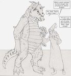 2018 anteater anthro anthro_pred biped bulge claws clothed clothing costume death detailed_bulge dialogue digestion_noises dragon duo eblis english_text female fully_clothed fully_inside furry_wearing_fursuit fursuit genital_outline greyscale halloween halloween_costume hand_on_chest hi_res holidays human larger_anthro larger_male male male/female male_pred mammal monochrome mythological_creature mythological_scalie mythology narration onomatopoeia penis_outline pilosan scalie size_difference smaller_female smaller_human sound_effects speech_bubble story story_in_description strega tail text text_box traditional_media_(artwork) vore witch_costume xenarthran
