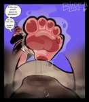 5_toes blush clothing dialogue dirty dirty_feet duo extreme_size_difference feet female foot_fetish foot_focus french_accent gesture hand_gesture humanoid_feet in_shoe larger_female male male/female micro micro_male musk panties panty_shot plantigrade question_mark size_difference smaller_male smelly smelly_feet smelly_shoes soles stink_fumes text thumbs_up toes underwear white_clothing white_panties white_underwear blarf022 sherry_bear_(blarf022) bear human mammal absurd_res english_text hi_res